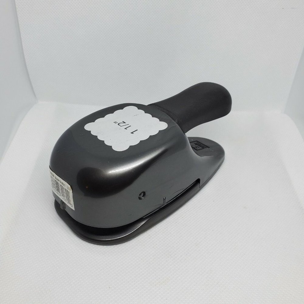 Ek Success Whale Tale Scallop Square Shape Black 1 1/2" Paper Punch Arts Crafts